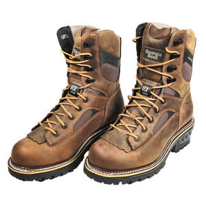 Georgia Boot LTX Men's Size 8.5W Brown Logger Waterproof 9" Work Boots GB00616